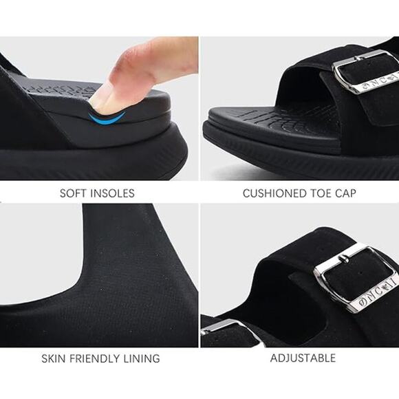 ONCAI Men Sandal Arch Support Buckle Straps Recovery Slides Orthotic Size 12 - Picture 3 of 6